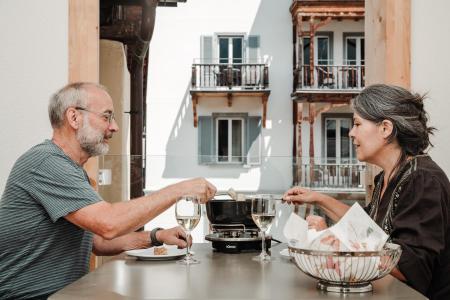 Balkon Ferienwohnung Chasa Fent Sent